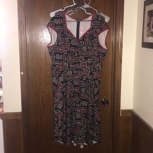 Pinup Couture Heidi Dress in Black Bandana Print